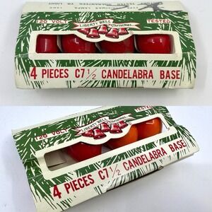 VINTAGE LIBERTY BELL CHRISTMAS BULBS 2 Packs C7 1/2 Candelabra Base Read*